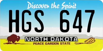 ND license plate HGS647