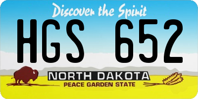 ND license plate HGS652