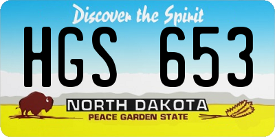 ND license plate HGS653