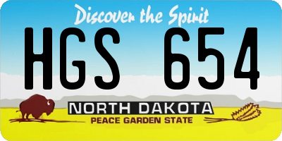 ND license plate HGS654