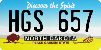 ND license plate HGS657