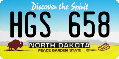 ND license plate HGS658