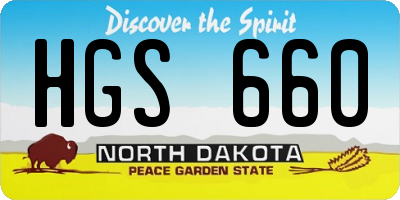 ND license plate HGS660