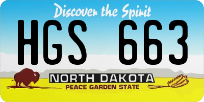 ND license plate HGS663