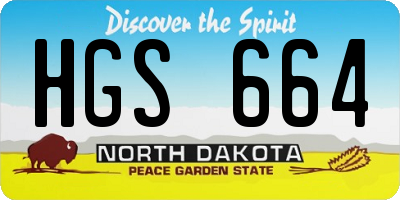 ND license plate HGS664