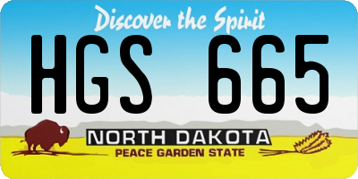 ND license plate HGS665