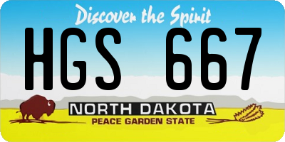 ND license plate HGS667