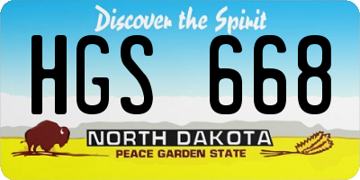 ND license plate HGS668