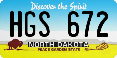ND license plate HGS672