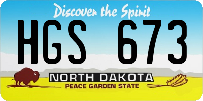 ND license plate HGS673