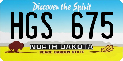 ND license plate HGS675