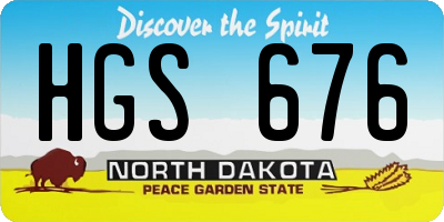 ND license plate HGS676