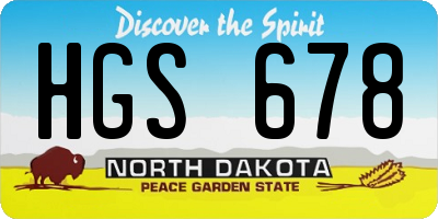 ND license plate HGS678