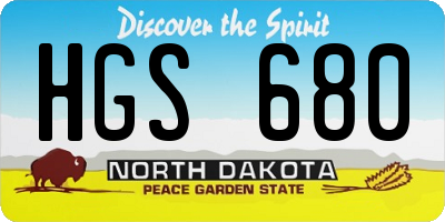 ND license plate HGS680