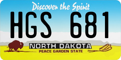 ND license plate HGS681