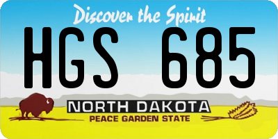 ND license plate HGS685