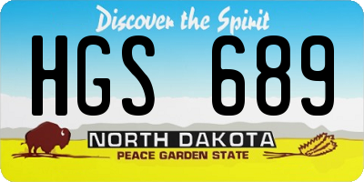 ND license plate HGS689