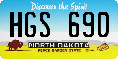ND license plate HGS690