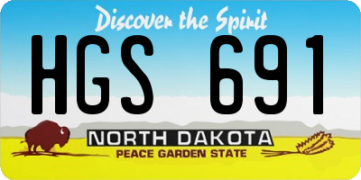 ND license plate HGS691