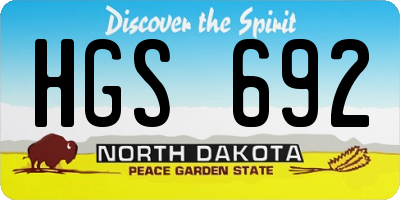 ND license plate HGS692