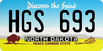 ND license plate HGS693