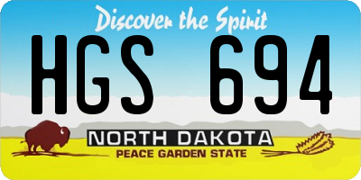 ND license plate HGS694