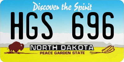 ND license plate HGS696