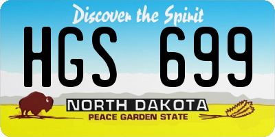 ND license plate HGS699