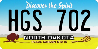 ND license plate HGS702