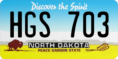 ND license plate HGS703