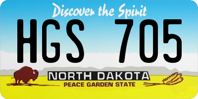 ND license plate HGS705