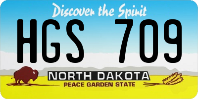 ND license plate HGS709