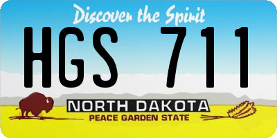 ND license plate HGS711