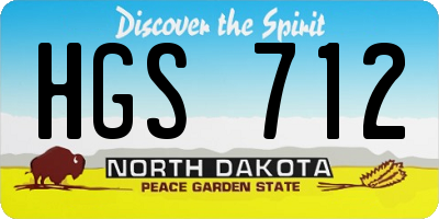 ND license plate HGS712