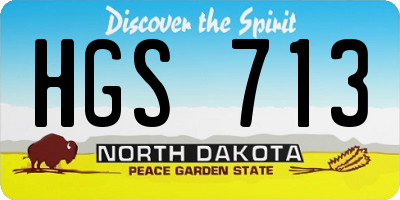 ND license plate HGS713