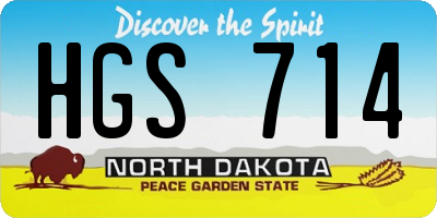 ND license plate HGS714