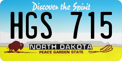 ND license plate HGS715