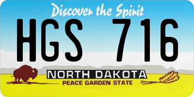 ND license plate HGS716