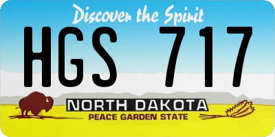ND license plate HGS717