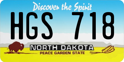 ND license plate HGS718