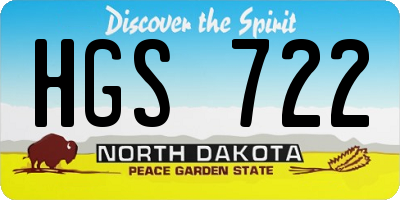 ND license plate HGS722