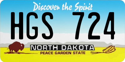 ND license plate HGS724