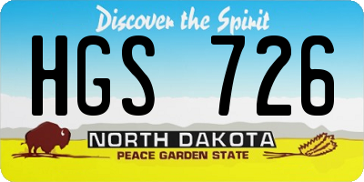 ND license plate HGS726