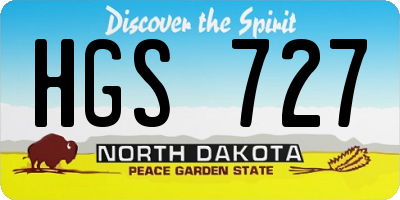 ND license plate HGS727