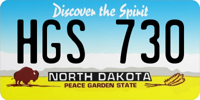 ND license plate HGS730