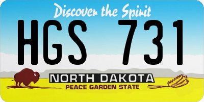 ND license plate HGS731