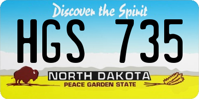 ND license plate HGS735