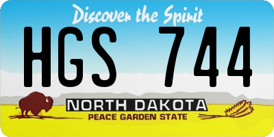 ND license plate HGS744