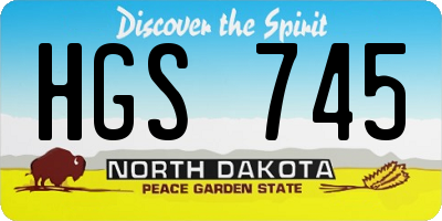 ND license plate HGS745