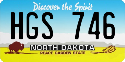 ND license plate HGS746